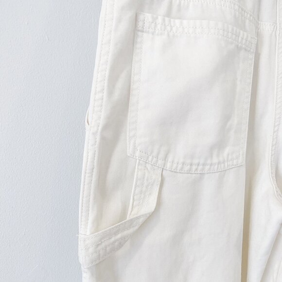 Sunday Best New Oscar Mid-Rise Utility Carpenter Cotton Pant | Size 6 | White - Picture 7 of 10